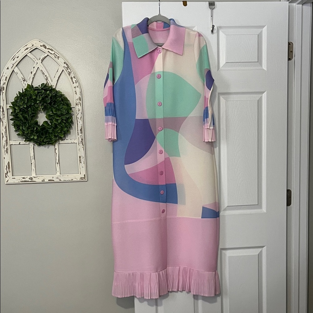 Pastel Pleated Dress